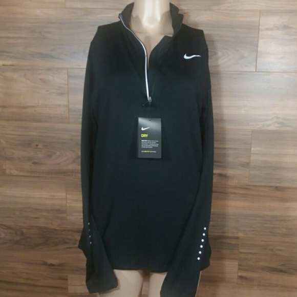 Nike Tops - NWT Nike Black Long Sleeve Running Pull Over Shirt